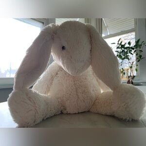 Vintage Plushie Rabbit Small White Bunny Cuddly Plush The Manhattan Toy Company